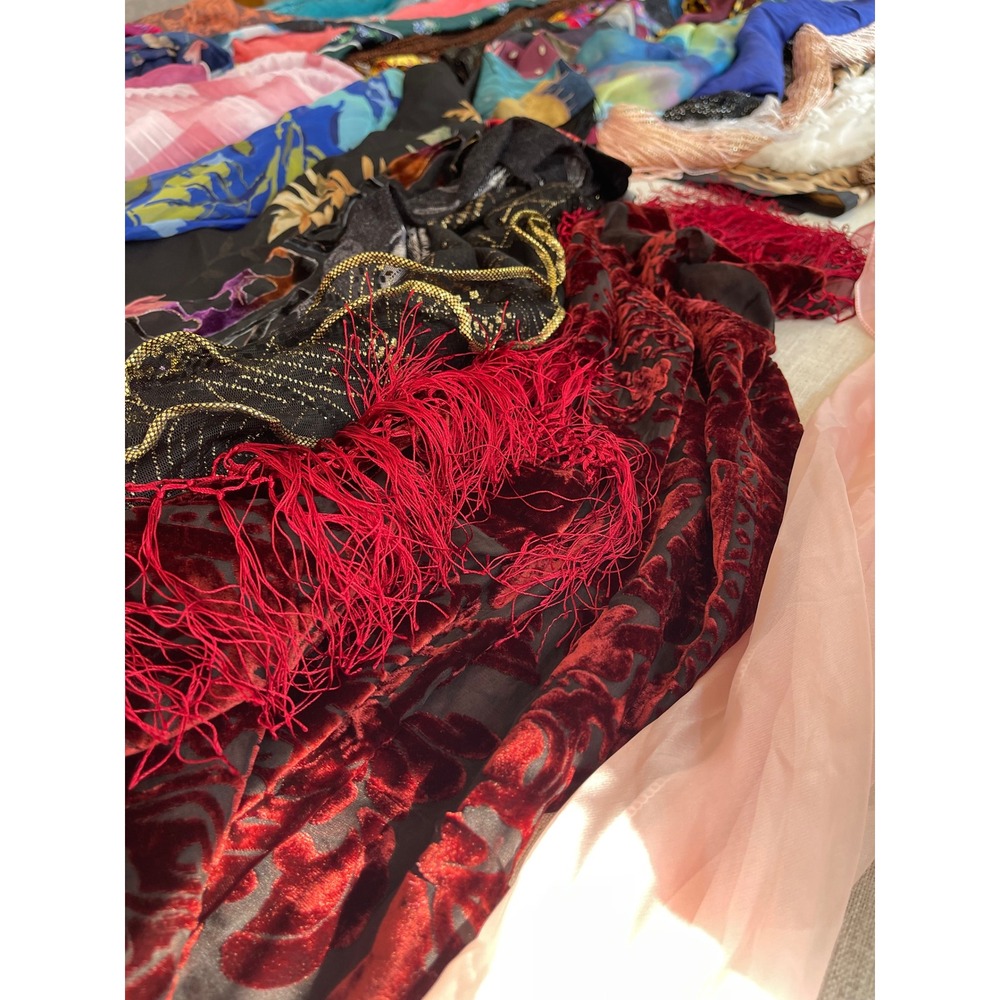 Assorted Womens Scarf Lot Pashmina Silk Velvet Burnout Floral Chiffon Bundle 43 - Picture 7 of 15